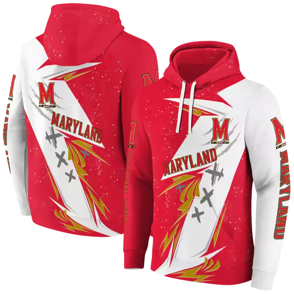 maryland terrapins dynamic slash red white hoodie fashion forward maryland terrapins dynamic slash red white hoodie fashion forward
