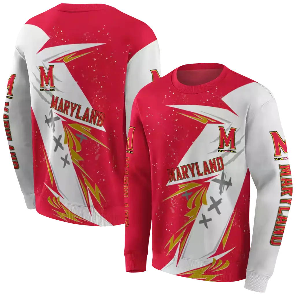 maryland terrapins dynamic slash red white hoodie premium grade maryland terrapins dynamic slash red white hoodie premium grade