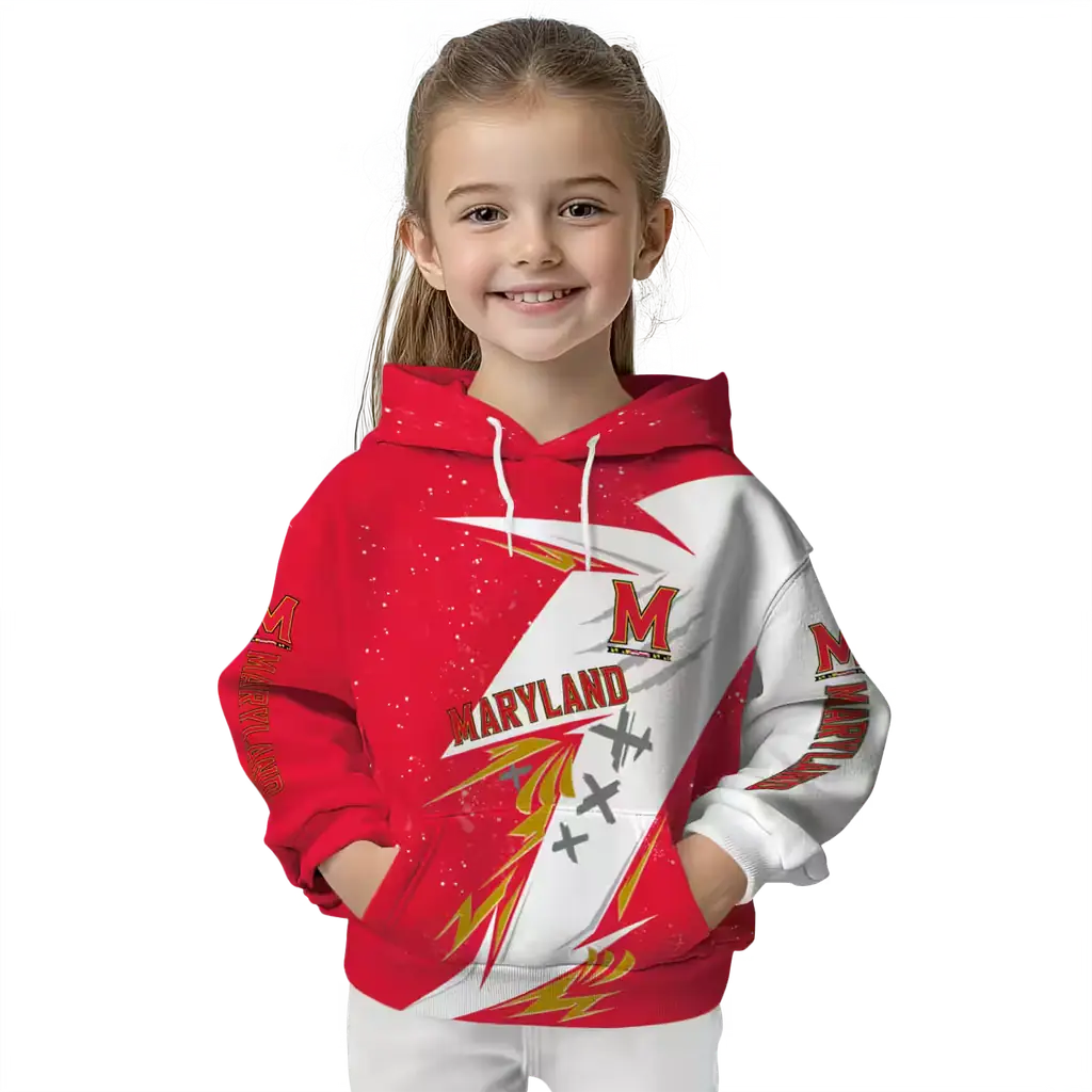 maryland terrapins dynamic slash red white hoodie top rated maryland terrapins dynamic slash red white hoodie top rated