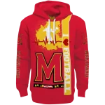 maryland terrapins football heartbeat red hoodie best selling
