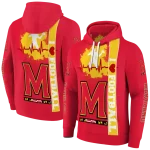 maryland terrapins football heartbeat red hoodie best selling