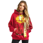 maryland terrapins football heartbeat red hoodie best selling
