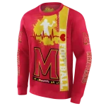 maryland terrapins football heartbeat red hoodie best selling