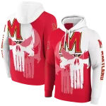 maryland terrapins graphic punisher red white hoodie best selling