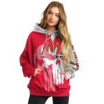 maryland terrapins graphic punisher red white hoodie best selling
