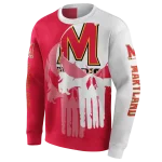 maryland terrapins graphic punisher red white hoodie best selling
