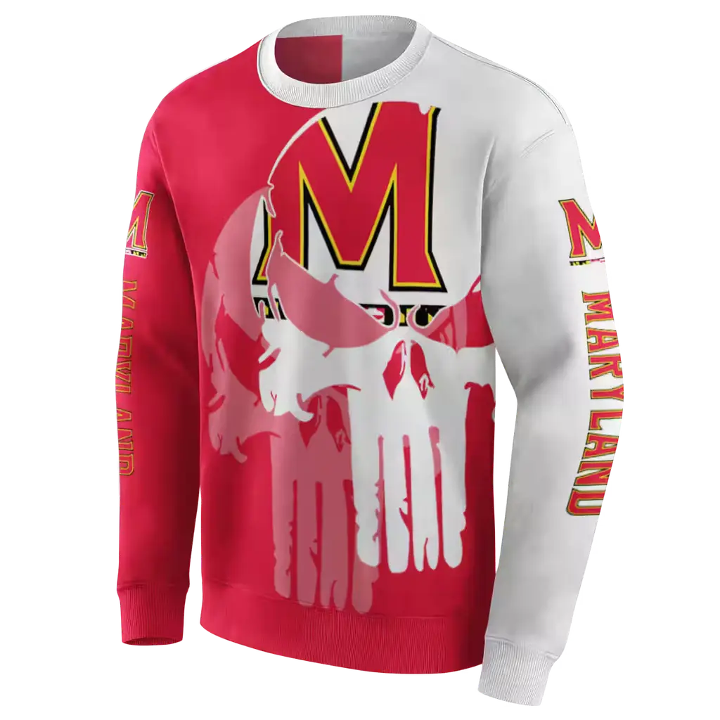maryland terrapins graphic punisher red white hoodie new arrival maryland terrapins graphic punisher red white hoodie new arrival
