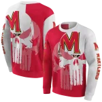 maryland terrapins graphic punisher red white hoodie best selling