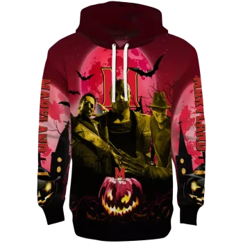 maryland terrapins halloween vibes red black hoodie best selling