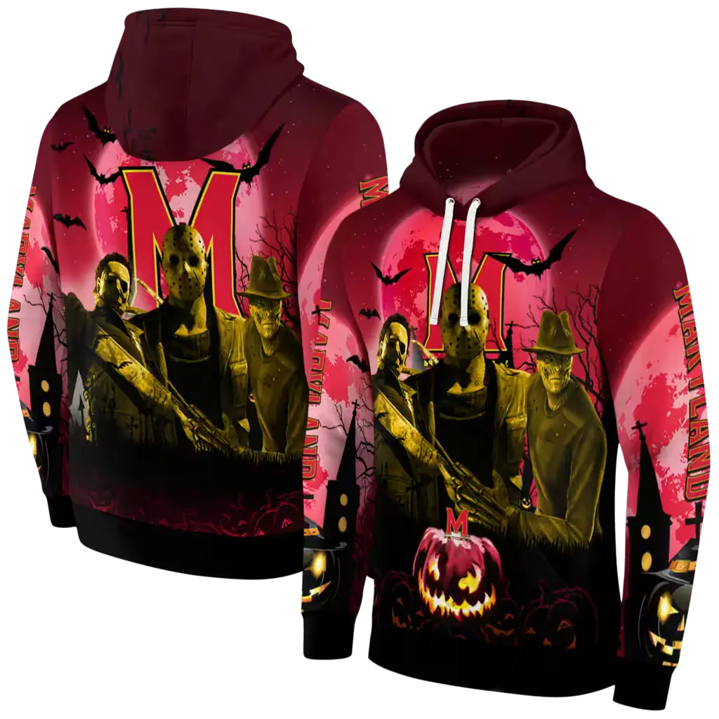 maryland terrapins halloween vibes red black hoodie fashion forward maryland terrapins halloween vibes red black hoodie fashion forward