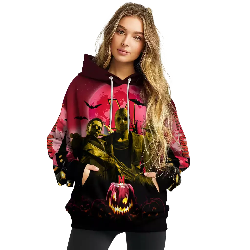 maryland terrapins halloween vibes red black hoodie high quality maryland terrapins halloween vibes red black hoodie high quality
