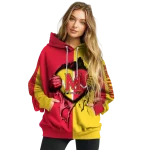 maryland terrapins heartbeat graphic red hoodie best selling