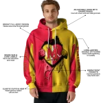 maryland terrapins heartbeat graphic red hoodie best selling