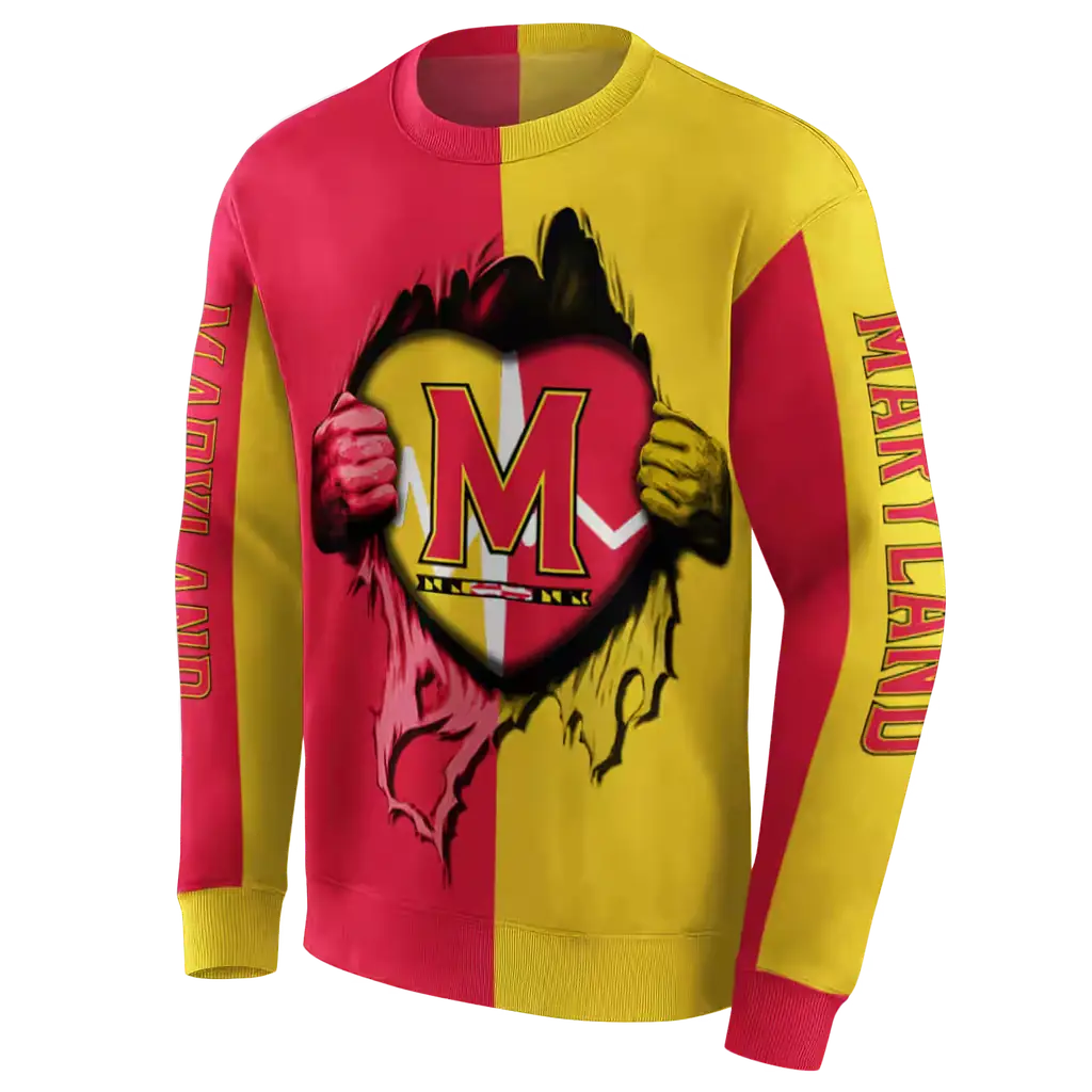 maryland terrapins heartbeat graphic red hoodie new arrival maryland terrapins heartbeat graphic red hoodie new arrival