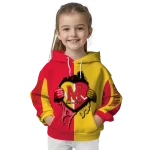 maryland terrapins heartbeat graphic red hoodie best selling