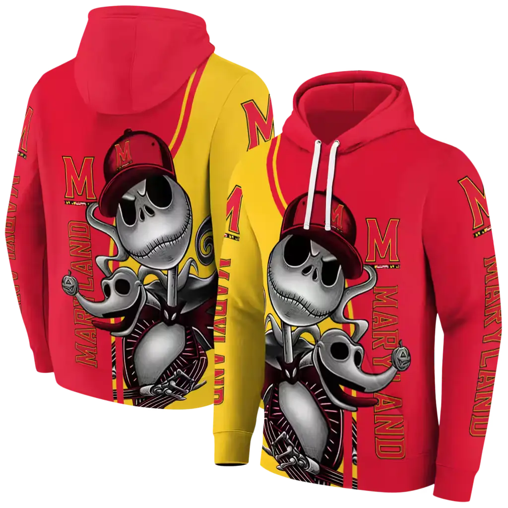 maryland terrapins jack skellington red hoodie fashion forward maryland terrapins jack skellington red hoodie fashion forward
