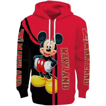 maryland terrapins mickey mouse red black hoodie best selling