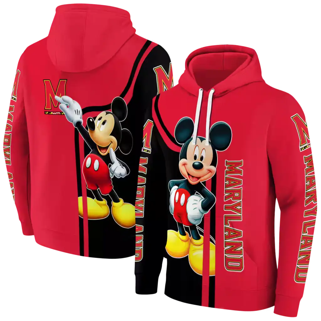 maryland terrapins mickey mouse red black hoodie fashion forward maryland terrapins mickey mouse red black hoodie fashion forward