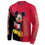 maryland terrapins mickey mouse red black hoodie best selling