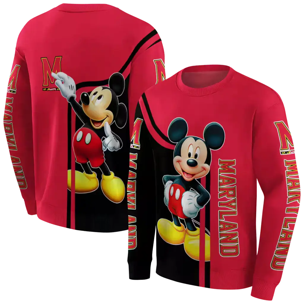 maryland terrapins mickey mouse red black hoodie premium grade maryland terrapins mickey mouse red black hoodie premium grade