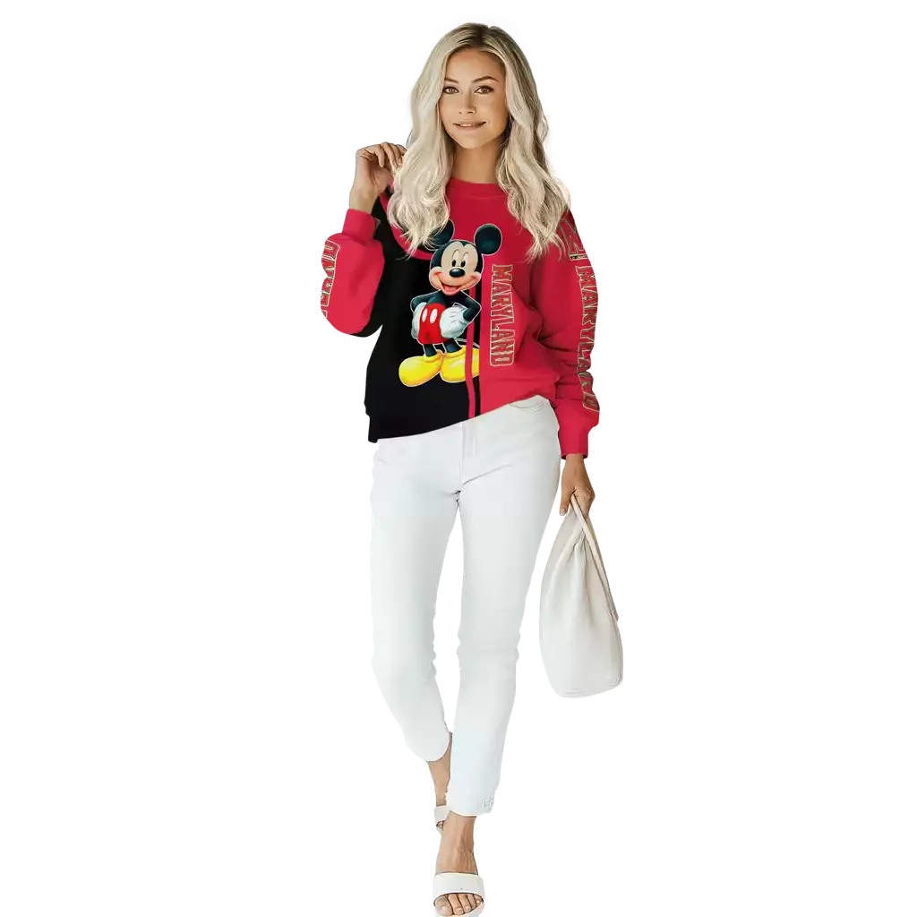 maryland terrapins mickey mouse red black hoodie trendy maryland terrapins mickey mouse red black hoodie trendy