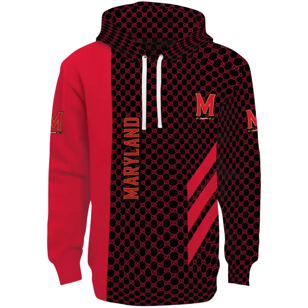 maryland terrapins monogram pattern red hoodie best selling maryland terrapins monogram pattern red hoodie best selling