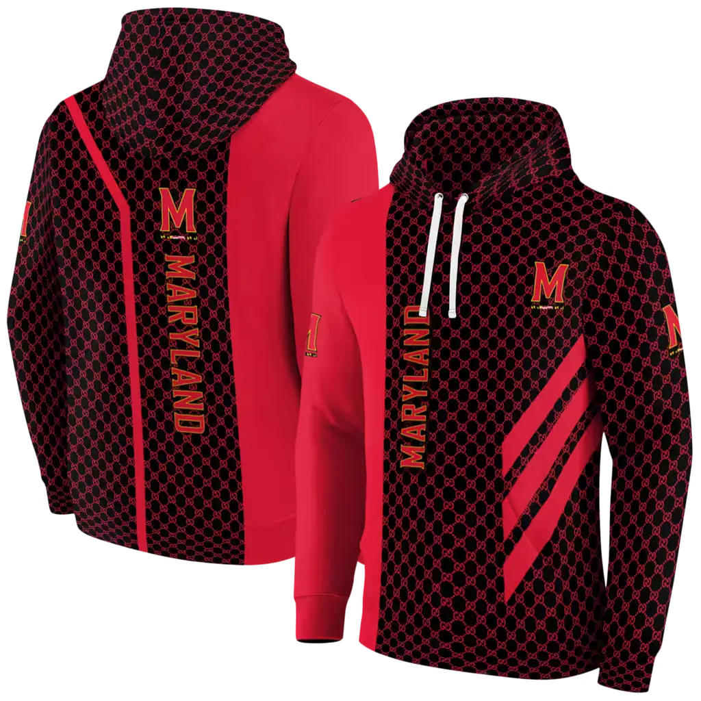 maryland terrapins monogram pattern red hoodie fashion forward maryland terrapins monogram pattern red hoodie fashion forward
