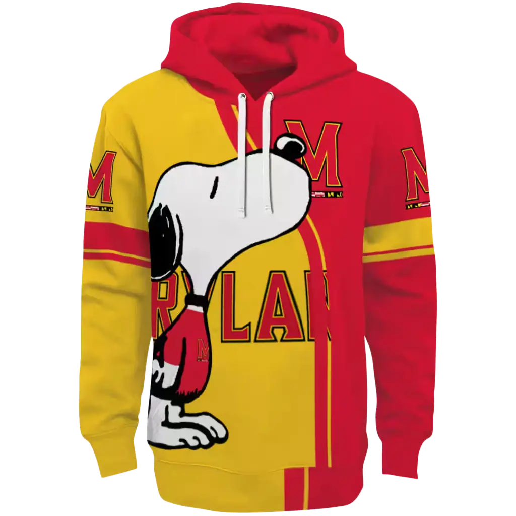 maryland terrapins playful snoopy red hoodie best selling maryland terrapins playful snoopy red hoodie best selling