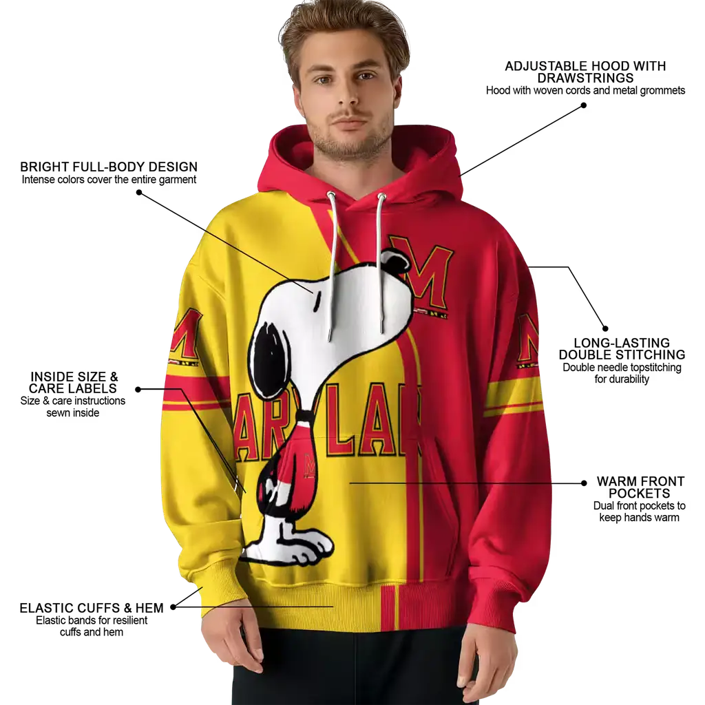 maryland terrapins playful snoopy red hoodie latest model maryland terrapins playful snoopy red hoodie latest model