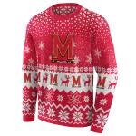 maryland terrapins reindeer motif red hoodie best selling