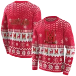 maryland terrapins reindeer motif red hoodie best selling