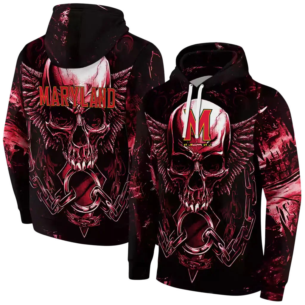 maryland terrapins skull artwork red black hoodie fashion forward maryland terrapins skull artwork red black hoodie fashion forward