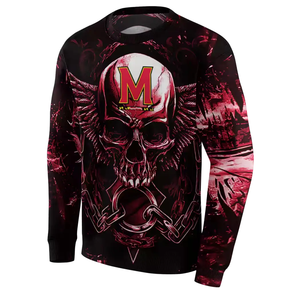maryland terrapins skull artwork red black hoodie new arrival maryland terrapins skull artwork red black hoodie new arrival
