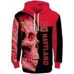 maryland terrapins skull motif red black hoodie best selling