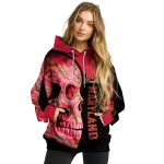 maryland terrapins skull motif red black hoodie best selling