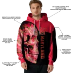 maryland terrapins skull motif red black hoodie best selling