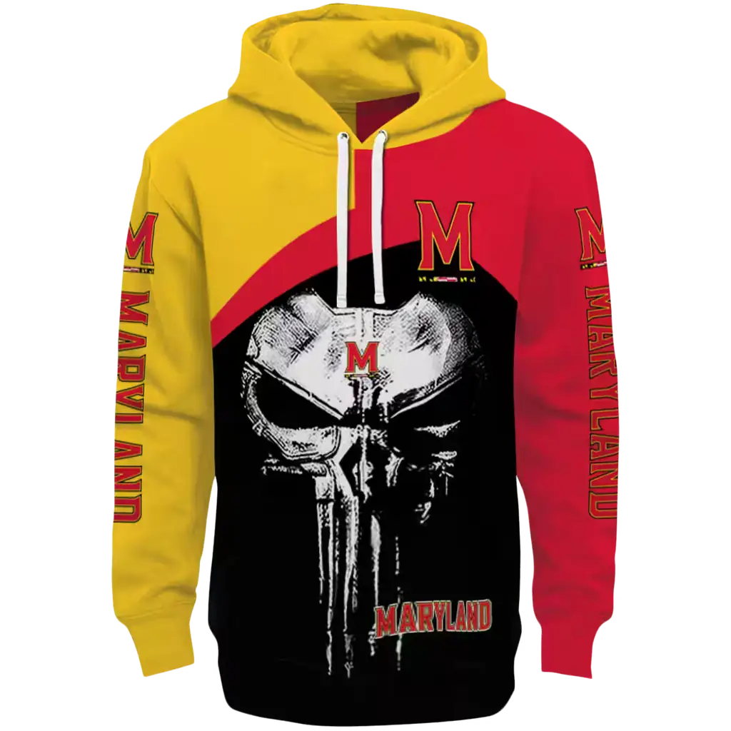 maryland terrapins skull punisher gold black hoodie best selling maryland terrapins skull punisher gold black hoodie best selling
