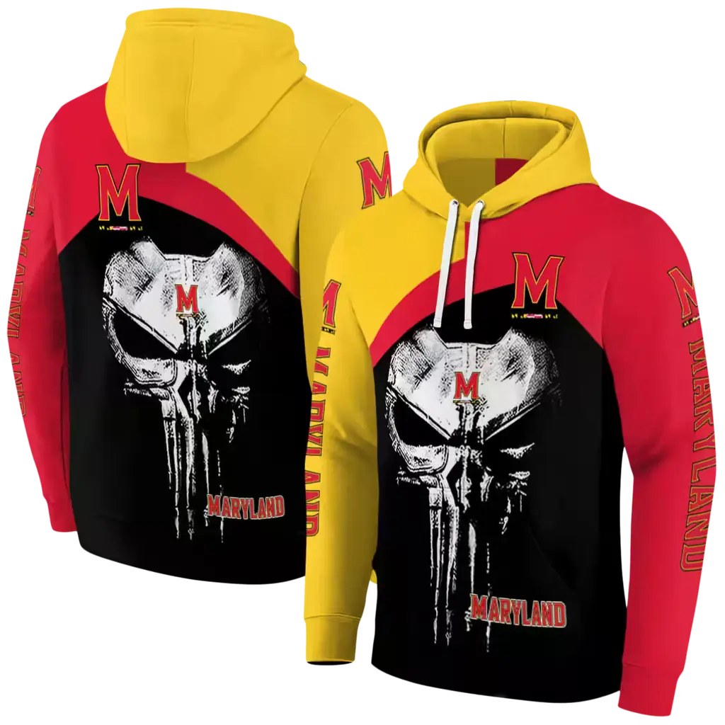 maryland terrapins skull punisher gold black hoodie fashion forward maryland terrapins skull punisher gold black hoodie fashion forward