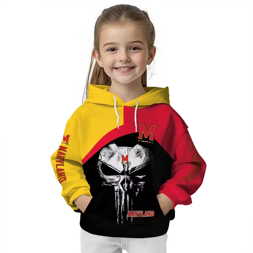maryland terrapins skull punisher gold black hoodie top rated maryland terrapins skull punisher gold black hoodie top rated