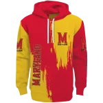 maryland terrapins splatter effect red hoodie best selling