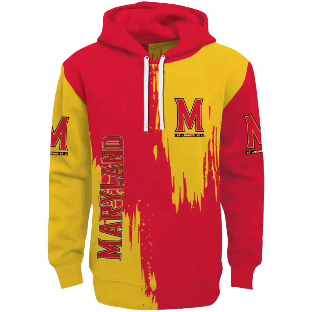 maryland terrapins splatter effect red hoodie best selling maryland terrapins splatter effect red hoodie best selling