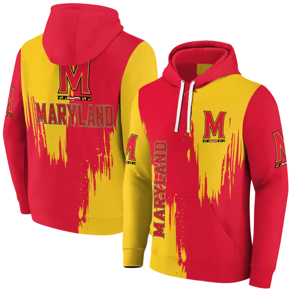 maryland terrapins splatter effect red hoodie fashion forward maryland terrapins splatter effect red hoodie fashion forward