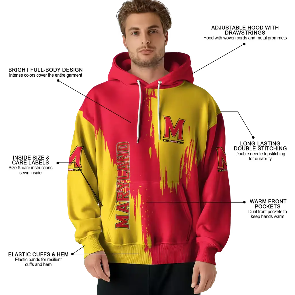 maryland terrapins splatter effect red hoodie latest model maryland terrapins splatter effect red hoodie latest model