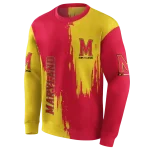 maryland terrapins splatter effect red hoodie best selling