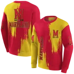 maryland terrapins splatter effect red hoodie best selling