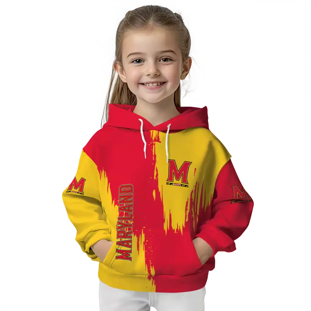 maryland terrapins splatter effect red hoodie top rated maryland terrapins splatter effect red hoodie top rated