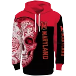 maryland terrapins sugar skull red black hoodie best selling