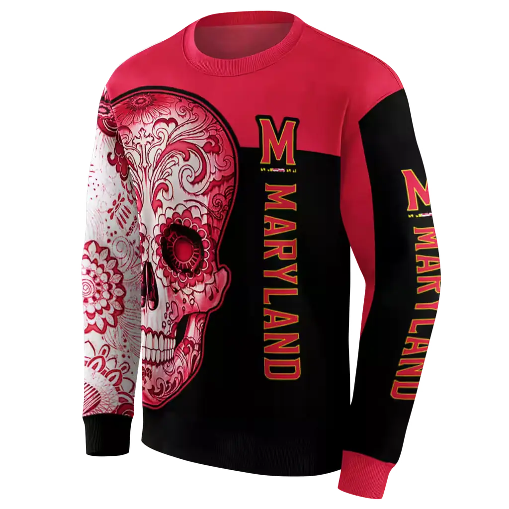 maryland terrapins sugar skull red black hoodie new arrival maryland terrapins sugar skull red black hoodie new arrival