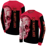 maryland terrapins sugar skull red black hoodie best selling