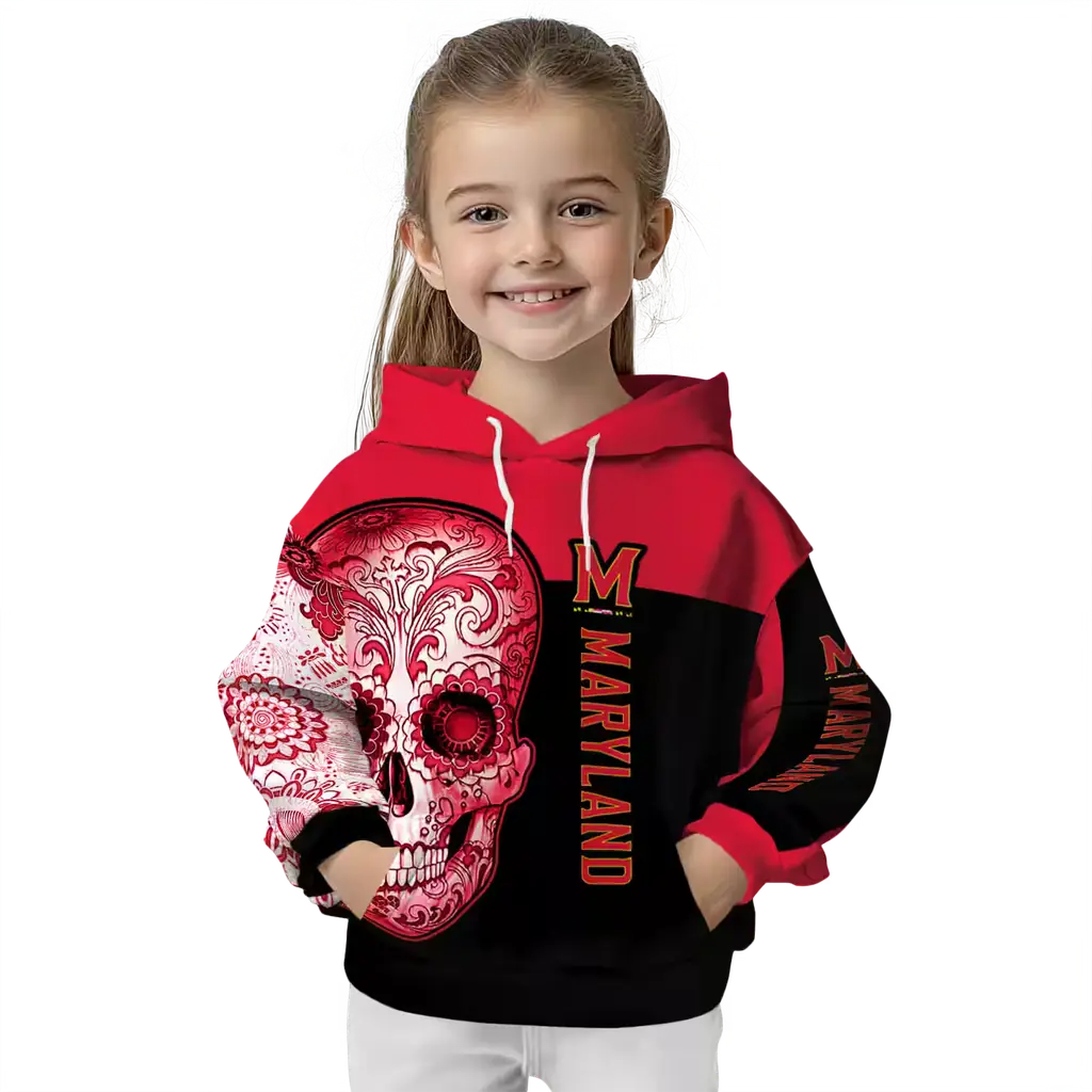 maryland terrapins sugar skull red black hoodie top rated maryland terrapins sugar skull red black hoodie top rated